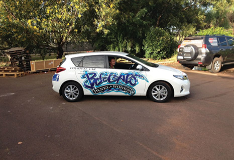 Car with logo — Spray Painting in McMillan's RD